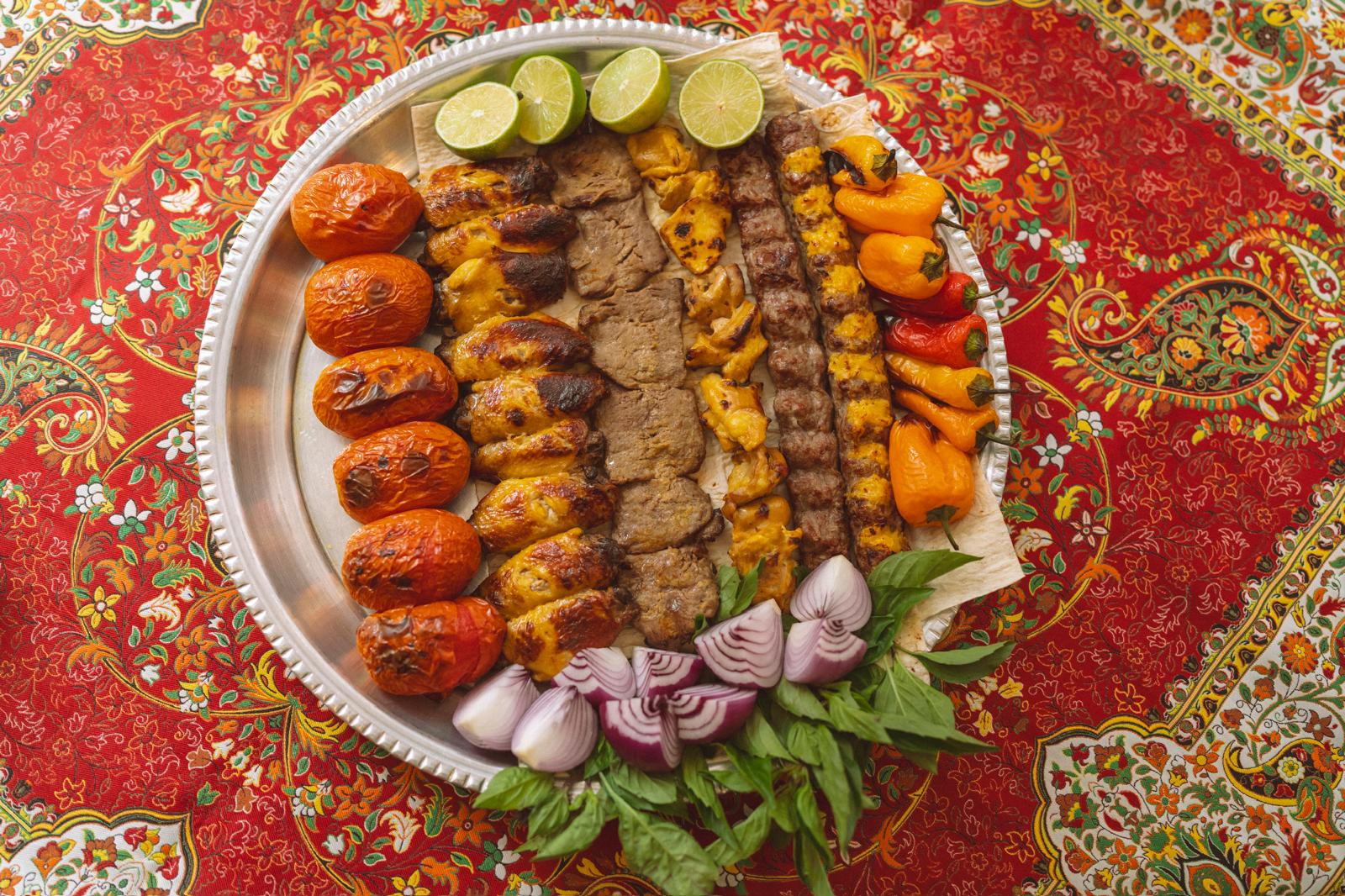 Interior of Nasrin's Kitchen restaurant with Persian dishes